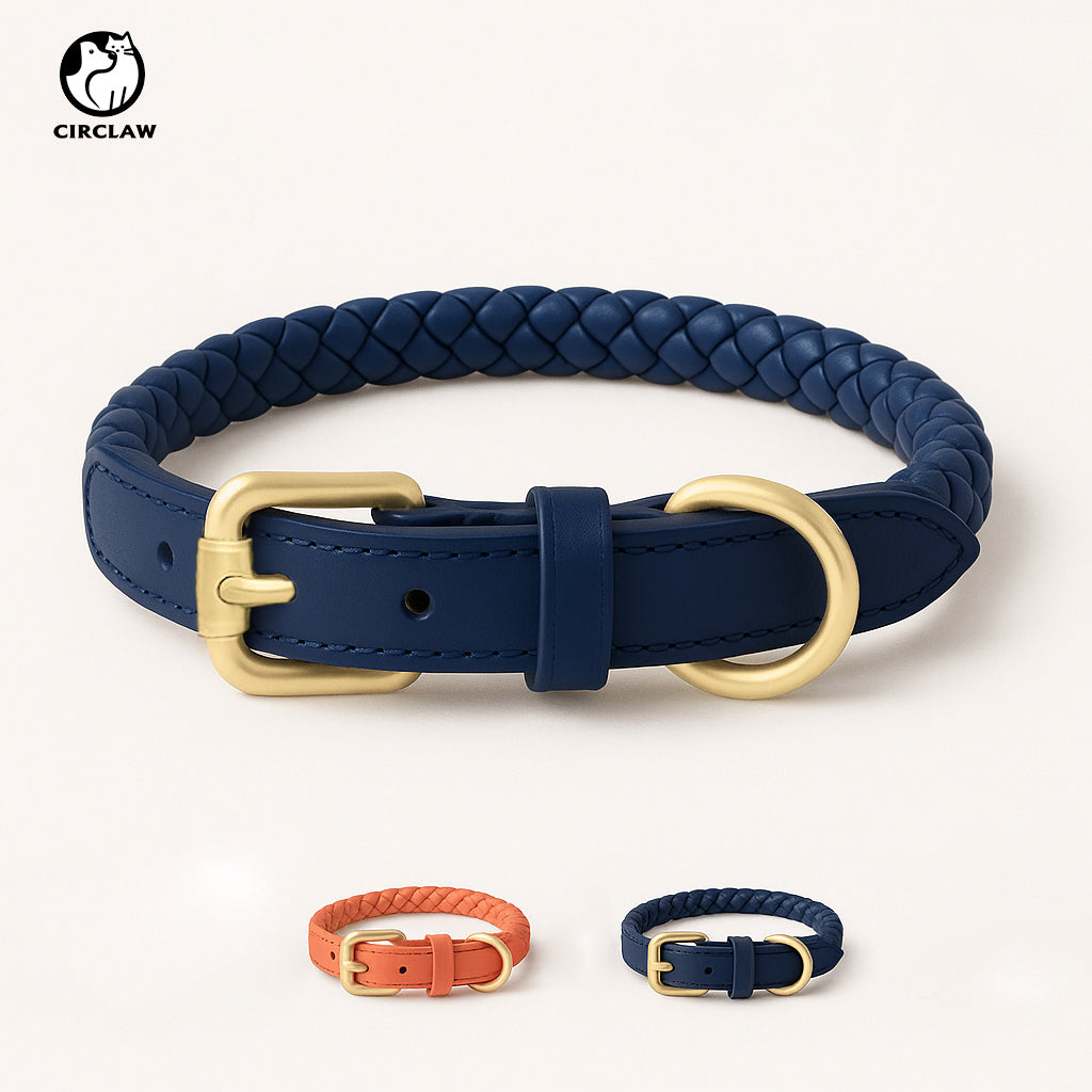 Eco-Leder Halsband Orange