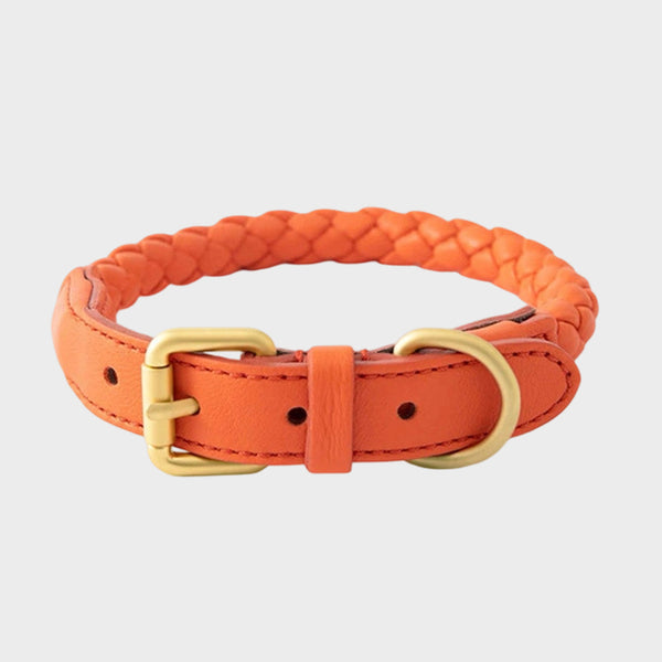 Eco-Leder Halsband Orange