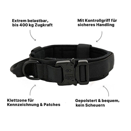 Anti-Ruck Hundehalsband Schwarz