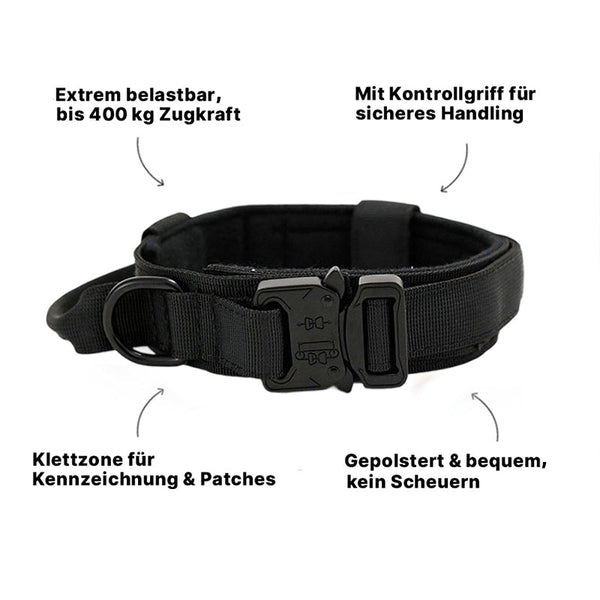 Anti-Ruck Hundehalsband Schwarz