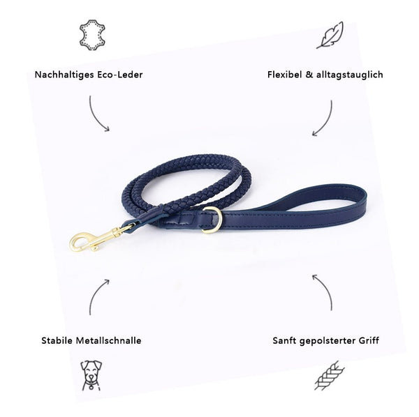 Eco-Leder Hundeleine Blau