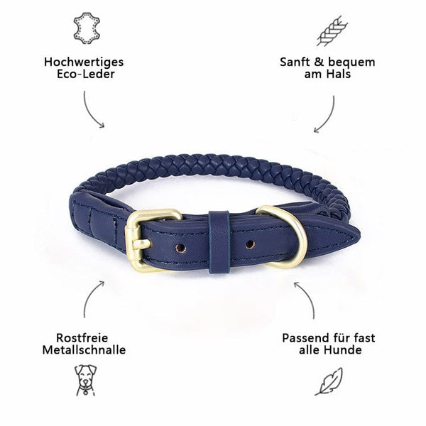 Eco-Leder Halsband Blau