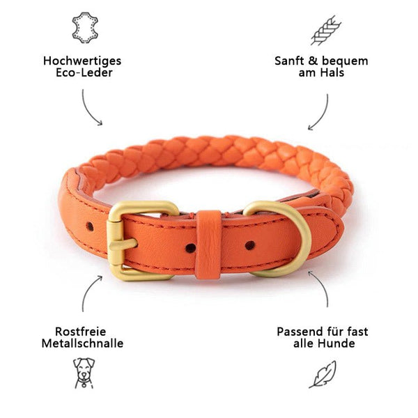 Eco-Leder Halsband Orange