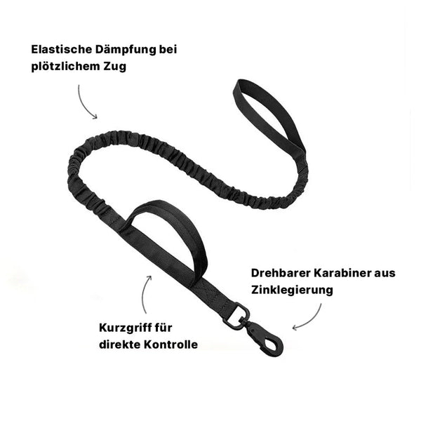 Profi-Flex Nylon Hundeleine  Schwarz